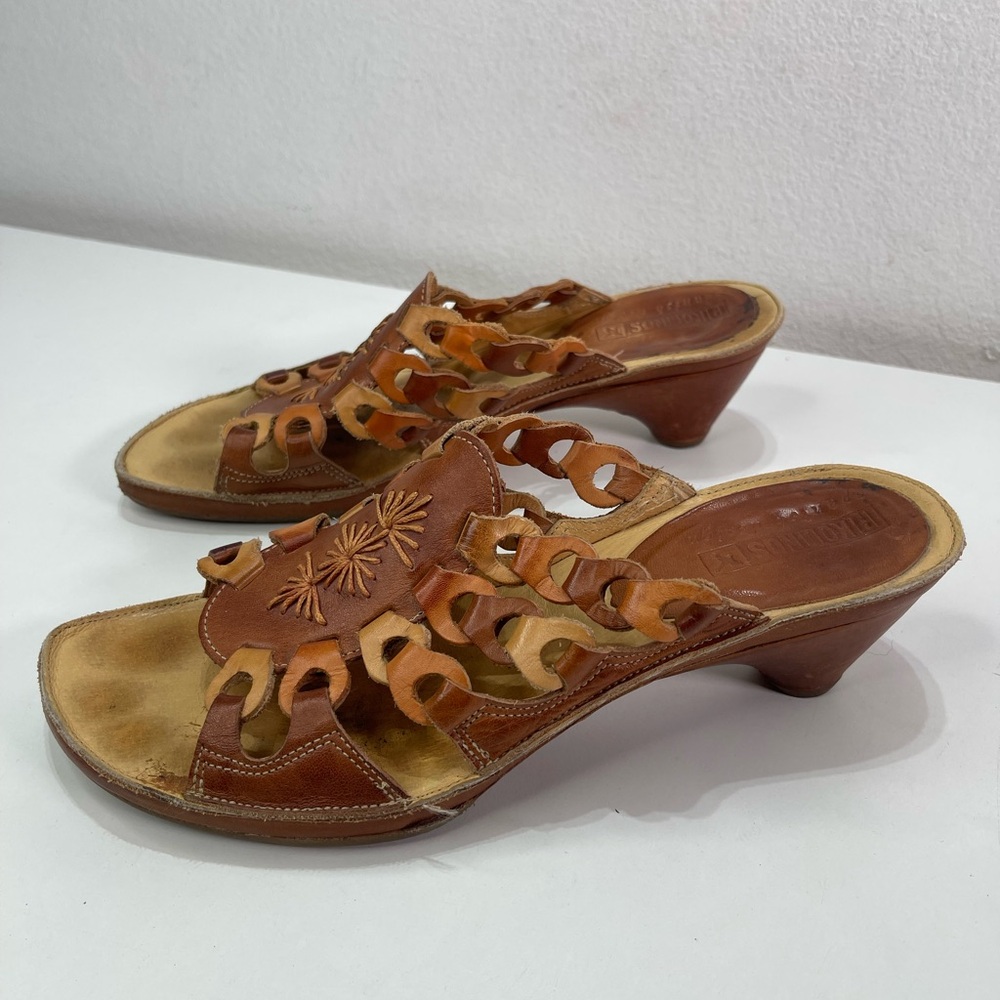 Pikolinos Chain Link Leather Boho Sandals Slip On Women 39 (8) Whimsigoth Fairy